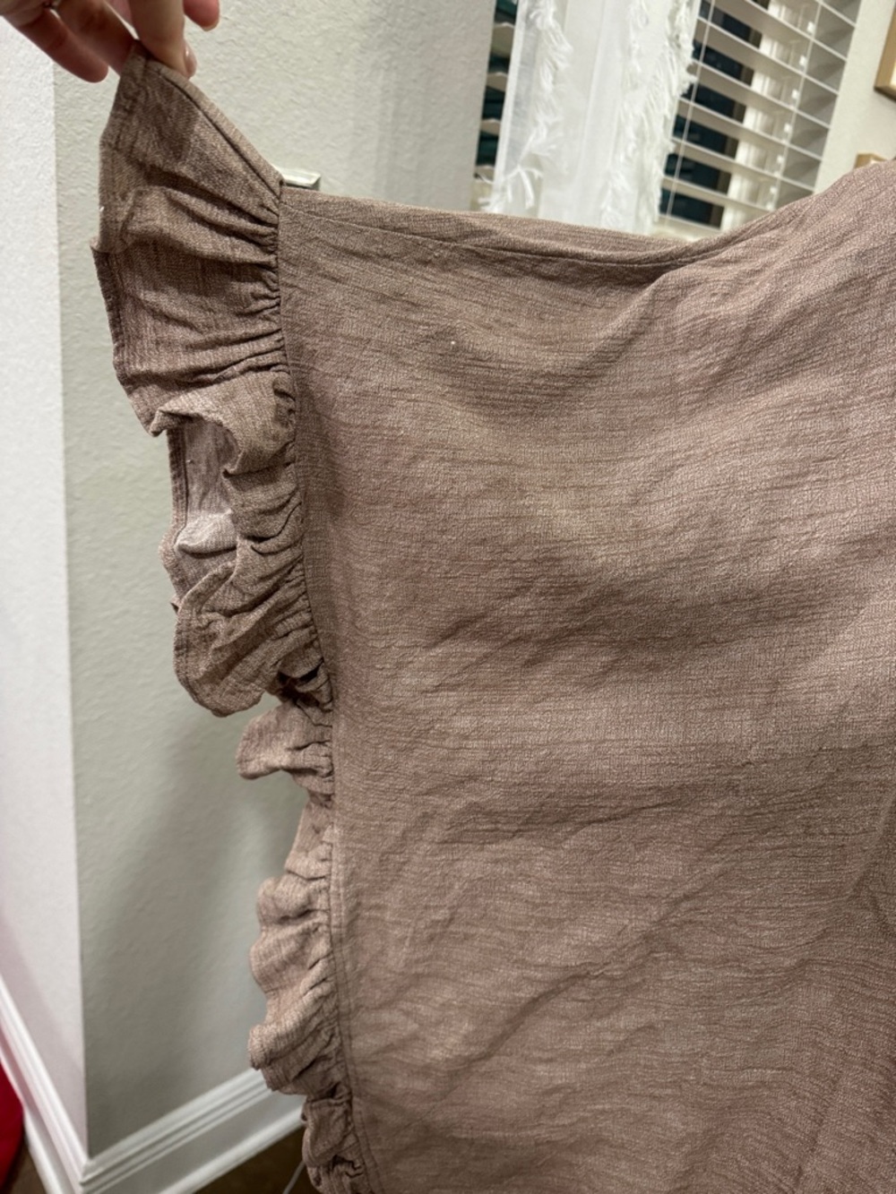 Easel Los Angeles 100% Cotton Ruffle Sleeve Button Top 3X - Picture 6 of 8